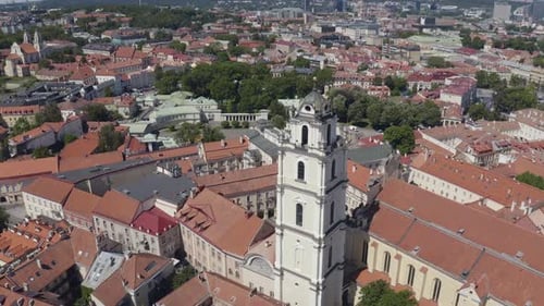 Vilnius Capital Of Lithuania. Baroque Architecture of Old Town Buildings