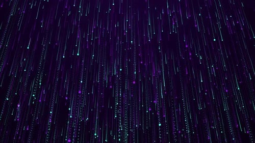 Abstract Futuristic Particle Rain Digital Data Background Loop