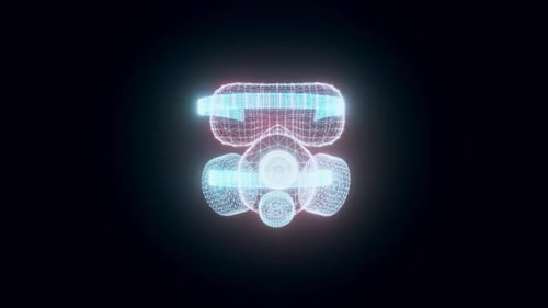 Gas Mask Hologram Rotating Hd
