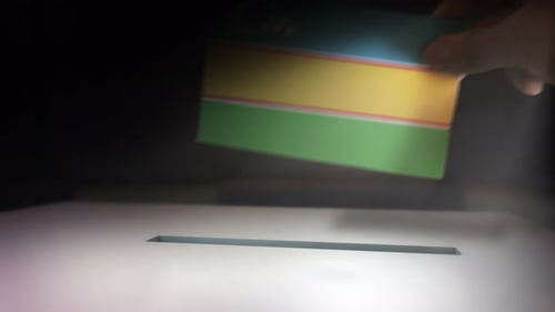Hand Casting Ballot with Karakalpakstan Flag