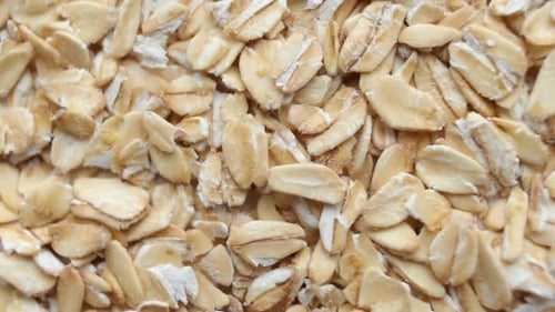 Background of Oats Grains Rotating Close Up