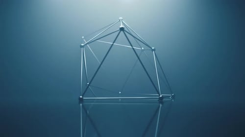 Geometriestruktur mit Nebelszene