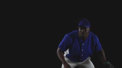 Baseball Player Catches Ball in Glove