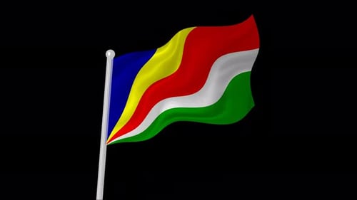 Animated Seychelles National Flag Waving Seamless Loop