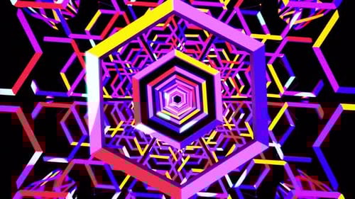 Colored Hexagon Vj Loop HD