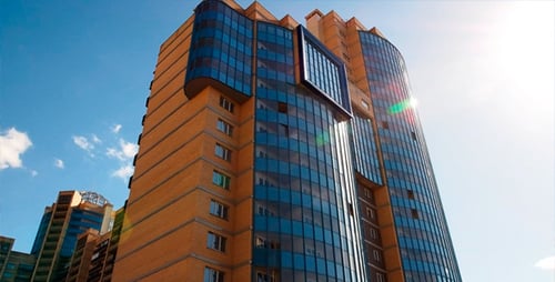 New Building and Sun