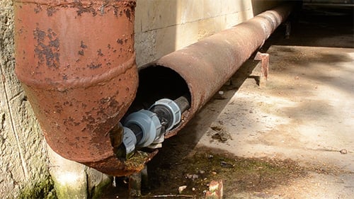 Broken Rusty Water Pipe