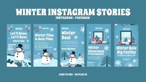 Cute Winter Sales Promotion Animated Social Media Stories