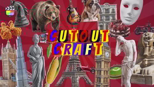 Dynamic Cutout Elements Video Toolkit with Animated Paper Tear Transitions