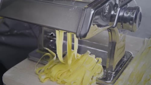 Fresh Pasta Being Made with Pasta Machine