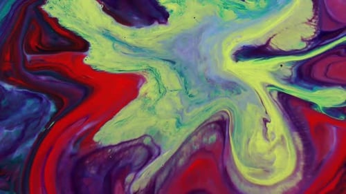 Abstract Fluid Paint Swirls of Vibrant Colors