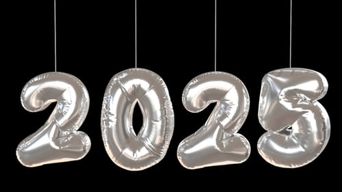 Swaying Silver 2023 Balloons for New Year Celebration