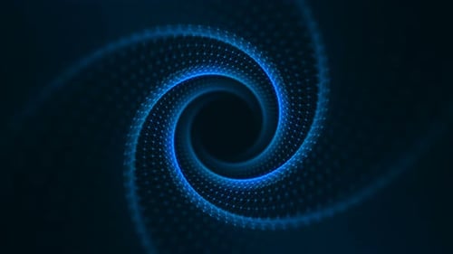 VJ Fractal Blue Light Tunnel. Seamless Loop