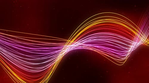 Abstract Glowing Wavy Neon Lines Fluid Loop