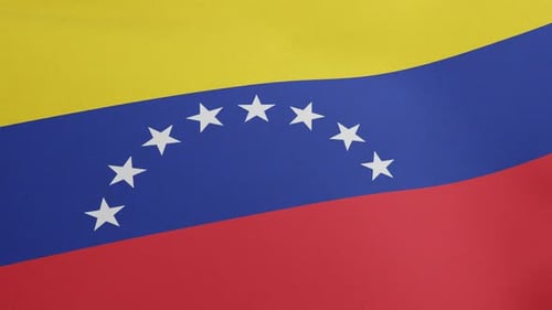 Animated Venezuelan National Flag with Realistic Fabric Movement