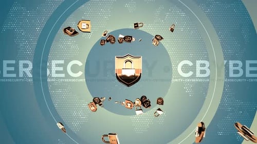 Dynamic Cybersecurity Shield Animation with Exploding Locks Intro