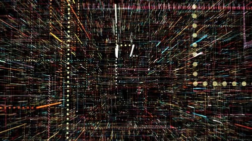 Abstract Digital Grid Data Network Animation