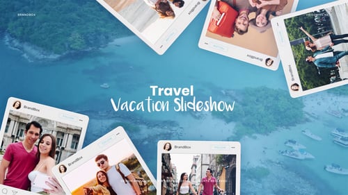 Dynamic Travel Photos Slideshow with Social Media Frames