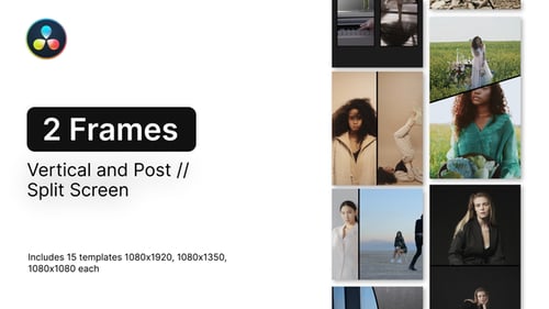 Split Screen Vertical and Post - Frames 2 for DaVinci Resolve