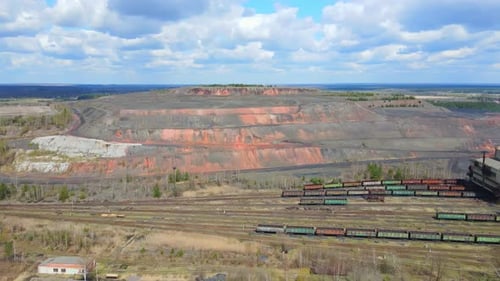 Aerial View Industrial Coal Mining at the Mine