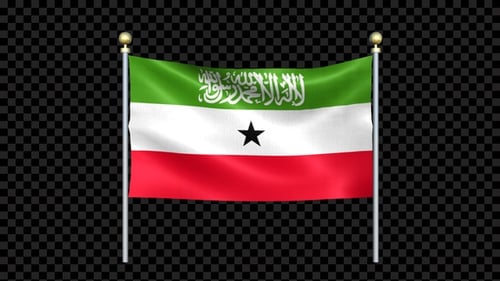 Somaliland Flag Waving In Double Pole Looped