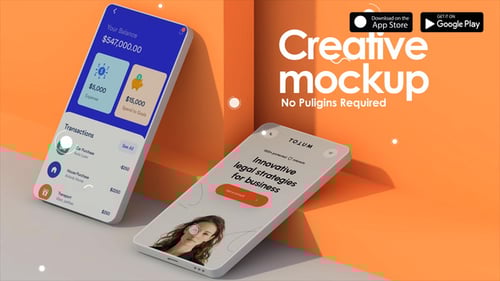 Animated 3D Mobile App and Tablet Screen Mockup Showcase