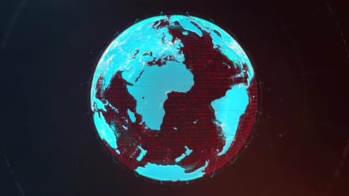 Futuristic Digital Globe Network Animation