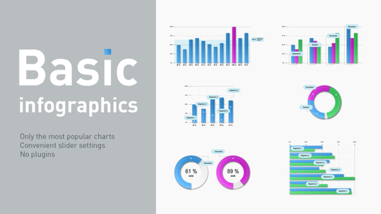 Basic infographics, Infographics ft. analytics & bussiness - Envato