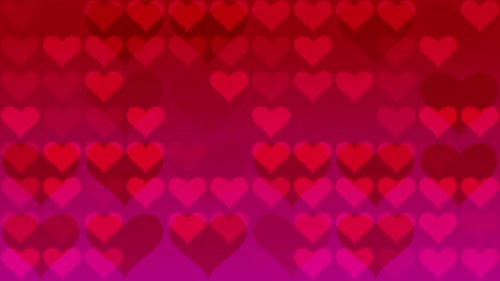 Animated Red and Pink Hearts Loop Background