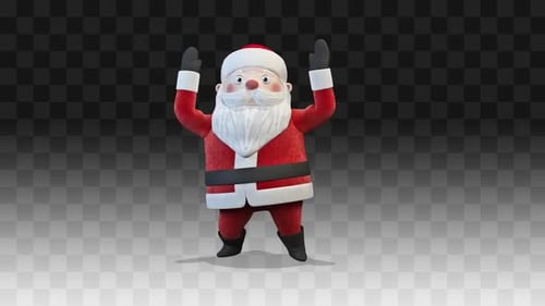 Animated 3D Santa Claus Waving Arms