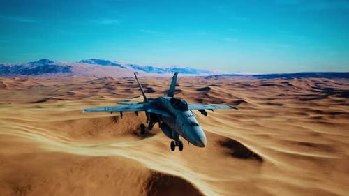 American Military Plane Over the Desert