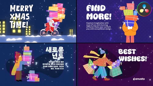 Xmas Gifts Slides for DaVinci Resolve