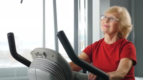 Active Senior Woman in Gym