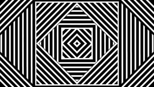 Hypnotic Optical Illusion Geometric Black and White Loop Animation
