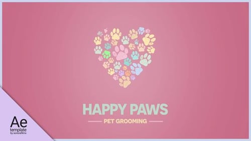 Playful Pet Paw Print Logo Reveal