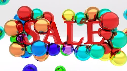 Soft Metal Sphere Red Text Sale Fluid Art