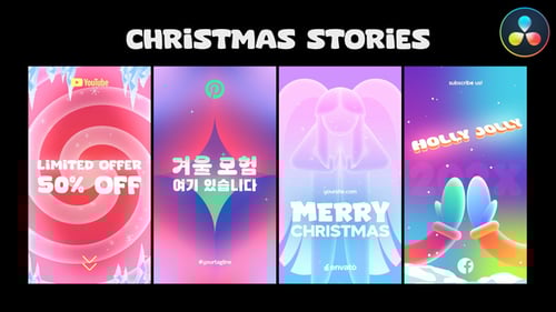 Animated Christmas Social Media Stories with Festive Typography