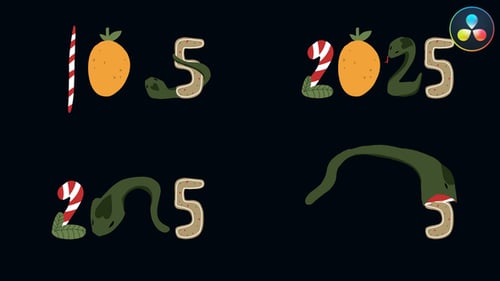 Animación de serpiente de feliz Navidad | DaVinci Resolve