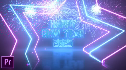 Neon Geometric New Year Countdown Opener