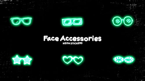 Face Accessories Neon Stickers