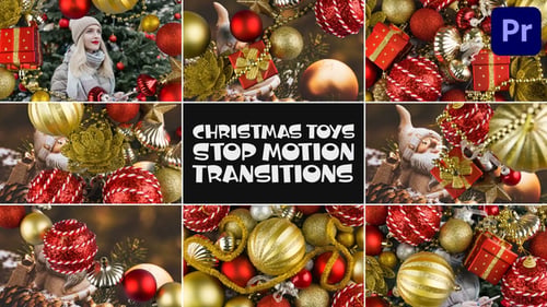 Christmas Toys Stop Motion Transitions for Premiere Pro