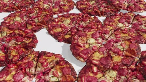 Delicious 3D Animated Pizzas with Red Toppings for Food Background