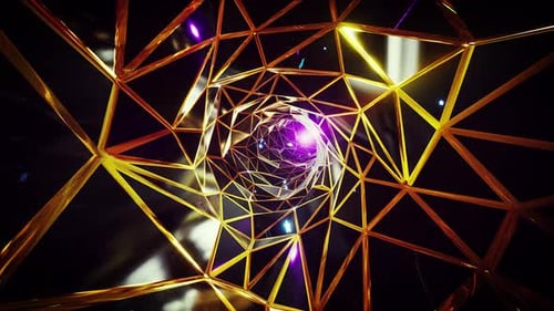 Colorful Dark Glossy Tunnel 4k