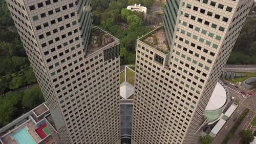 Singaporean Business District Aerial View in Singapore