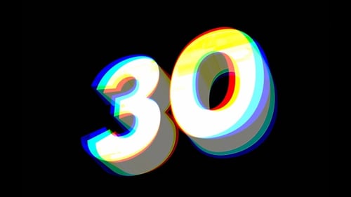 Glitch Style Digital Countdown Timer Animation