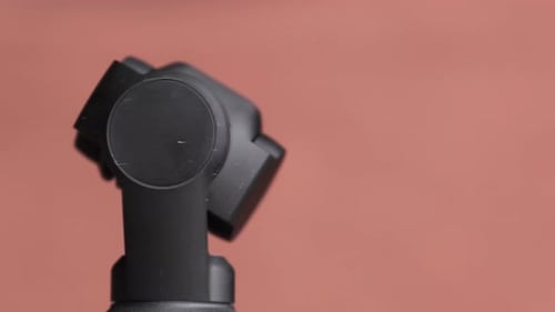 Gimbal Camera Slowly Rotating Showing Lens