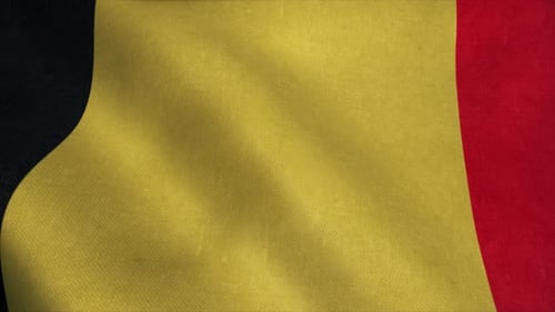 Dynamic Waving Flag of Belgium with Realistic Fabric Motion