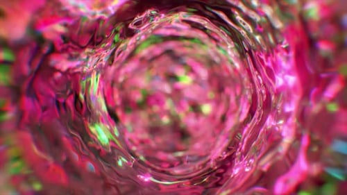 Vibrant Pink and Green Abstract Fluid Tunnel Loop