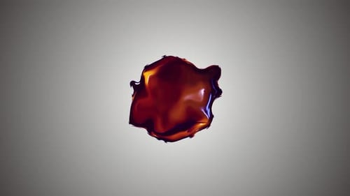 Neue abstrakte 3D glänzende Flüssigkeit animiert auf weißem Hintergrund