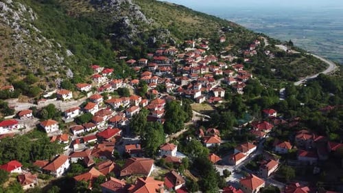 Village In Mountain Aerial